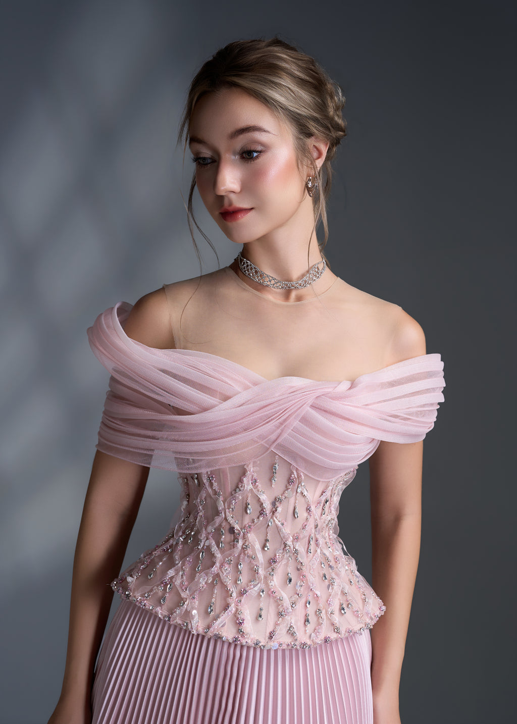 Rosé Draped Corset