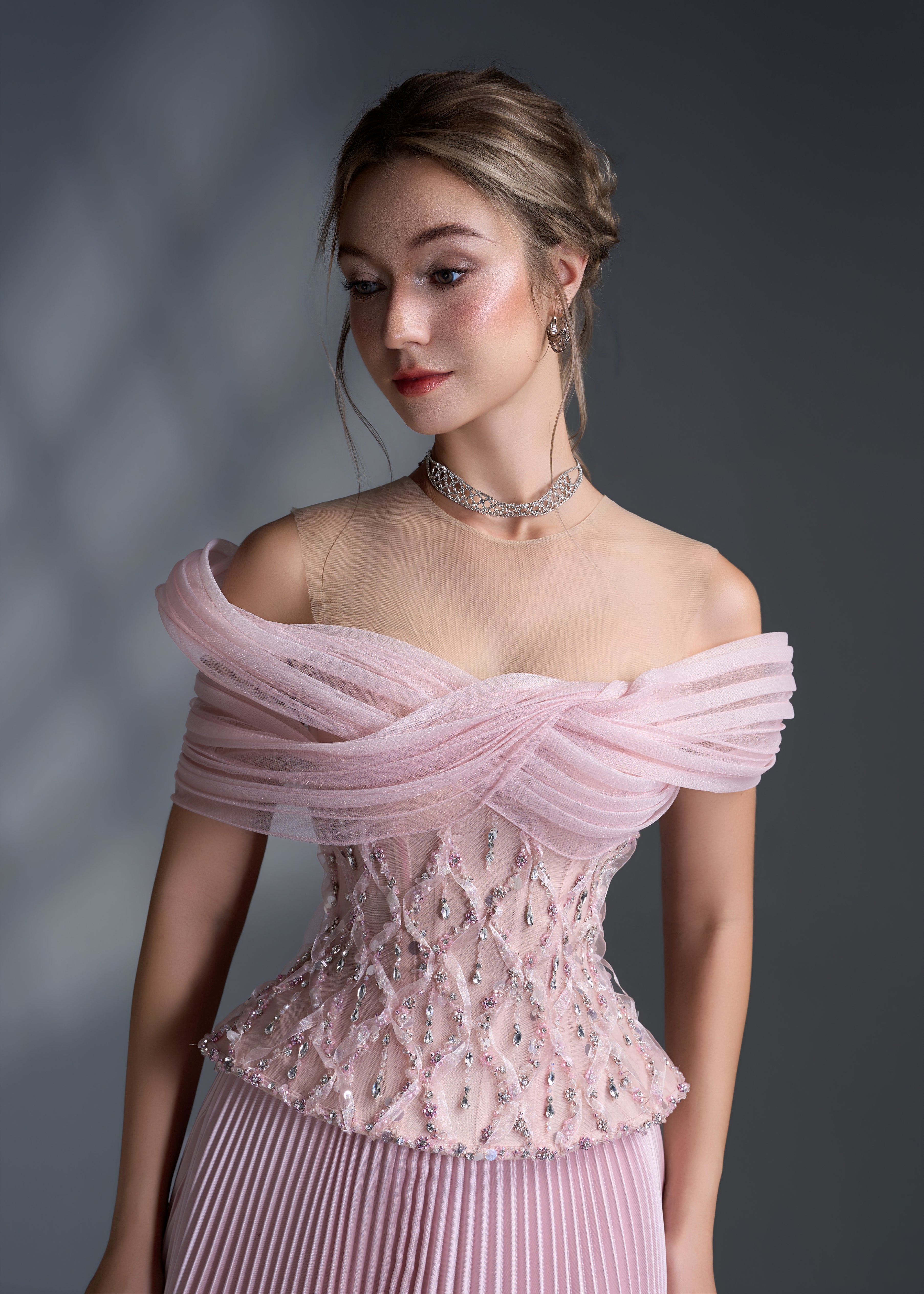 Rosé Draped Corset
