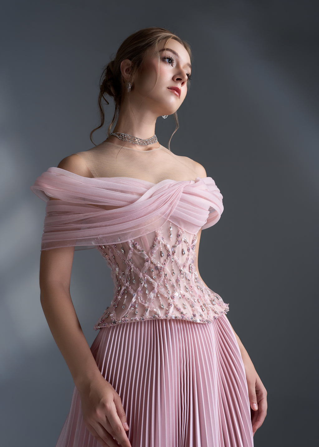 Rosé Draped Corset