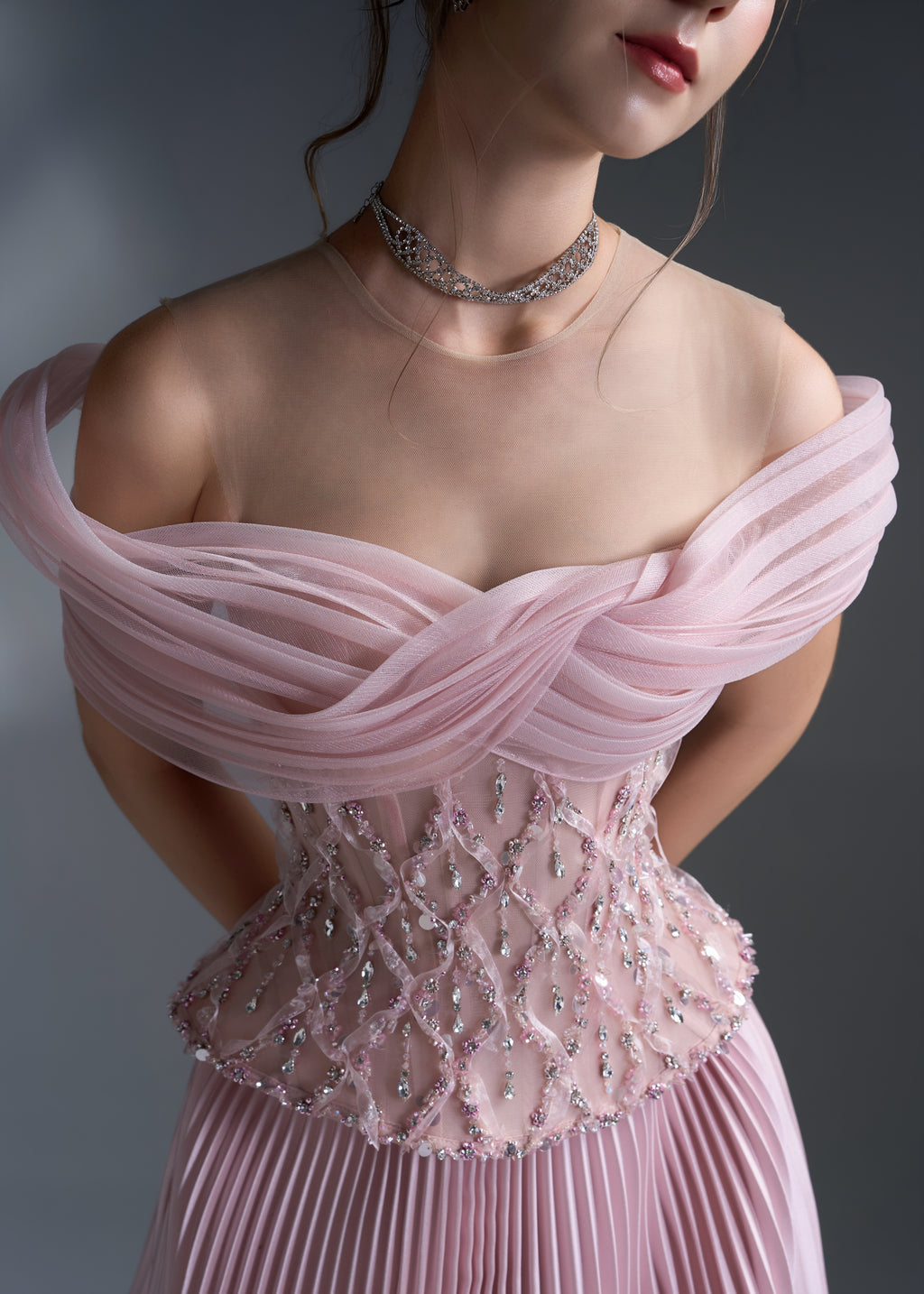 Rosé Draped Corset