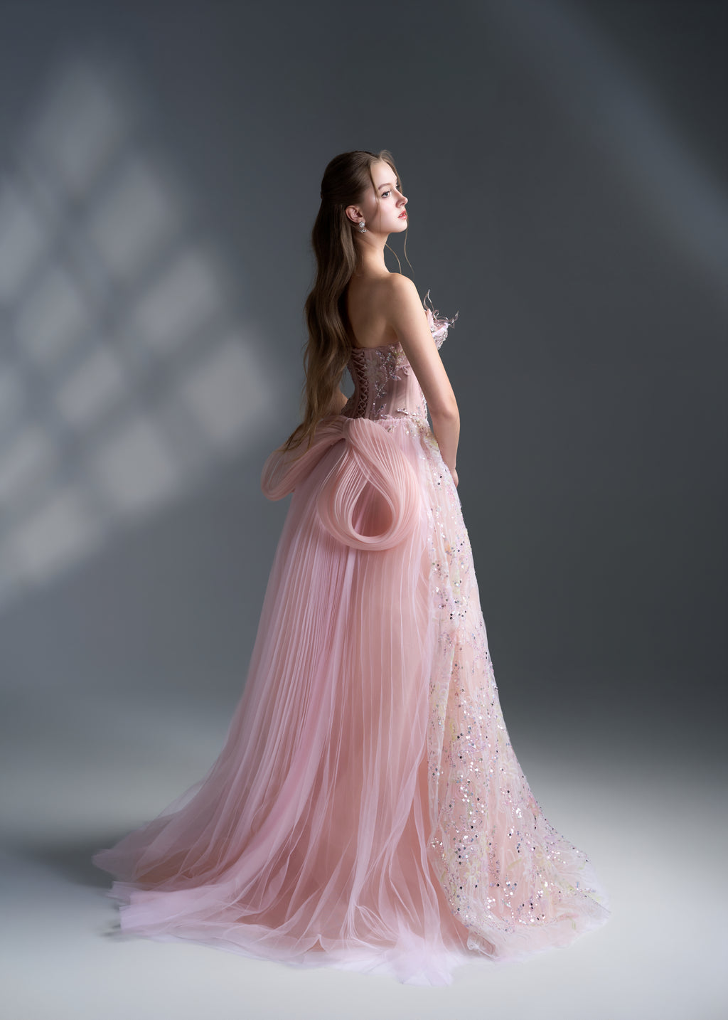 Rosé Bloom Corset Gown