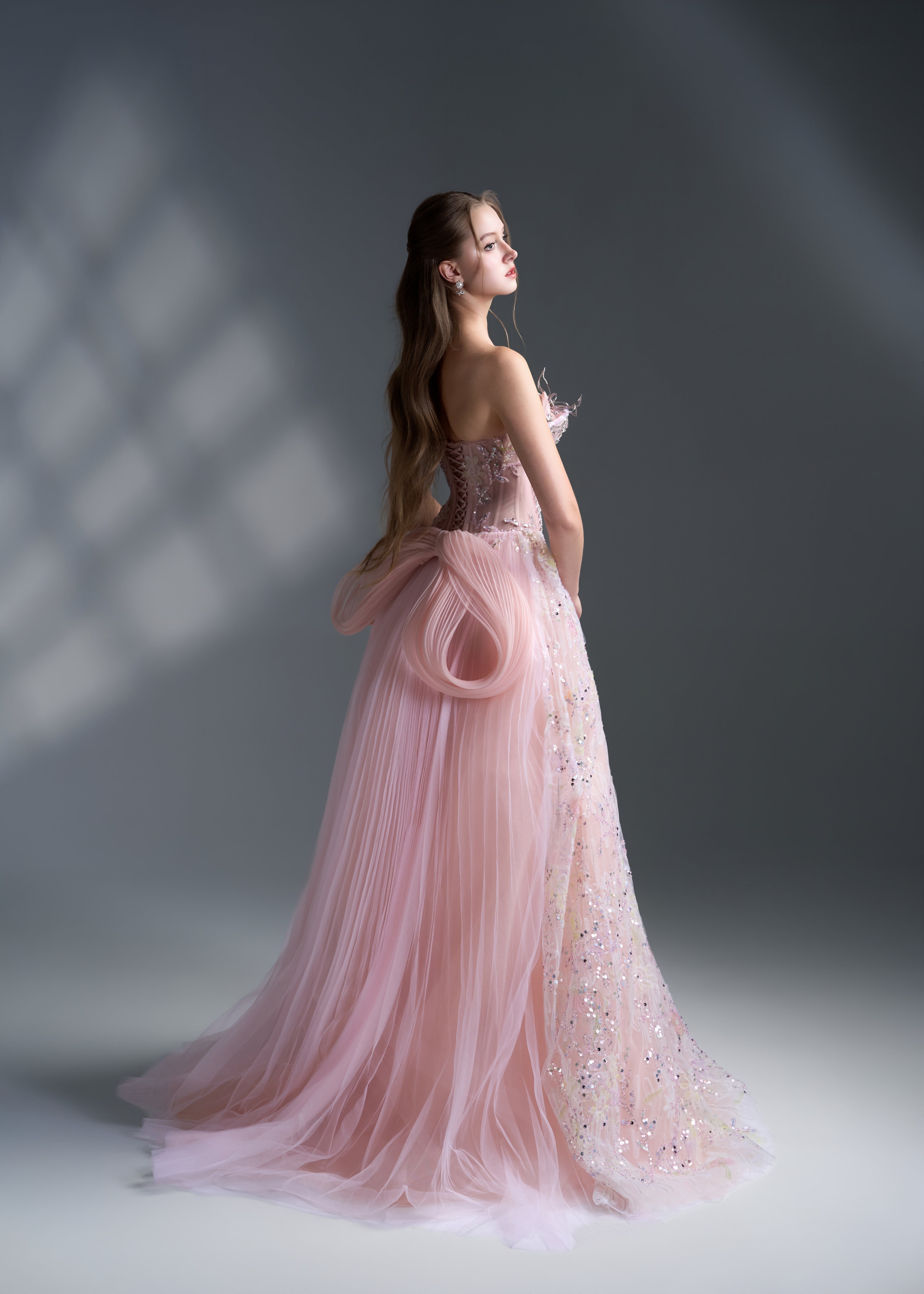 Rosé Bloom Corset Gown