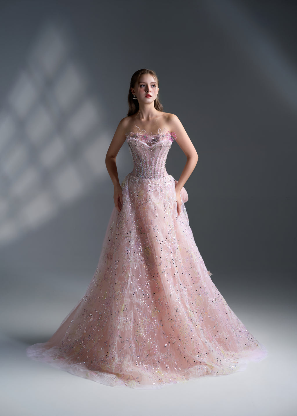 Rosé Bloom Corset Gown