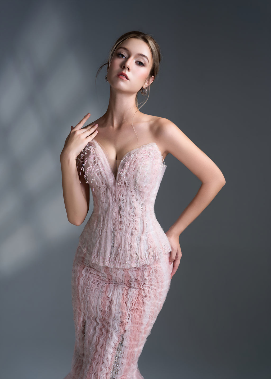 Rosé Ripple Corset Set