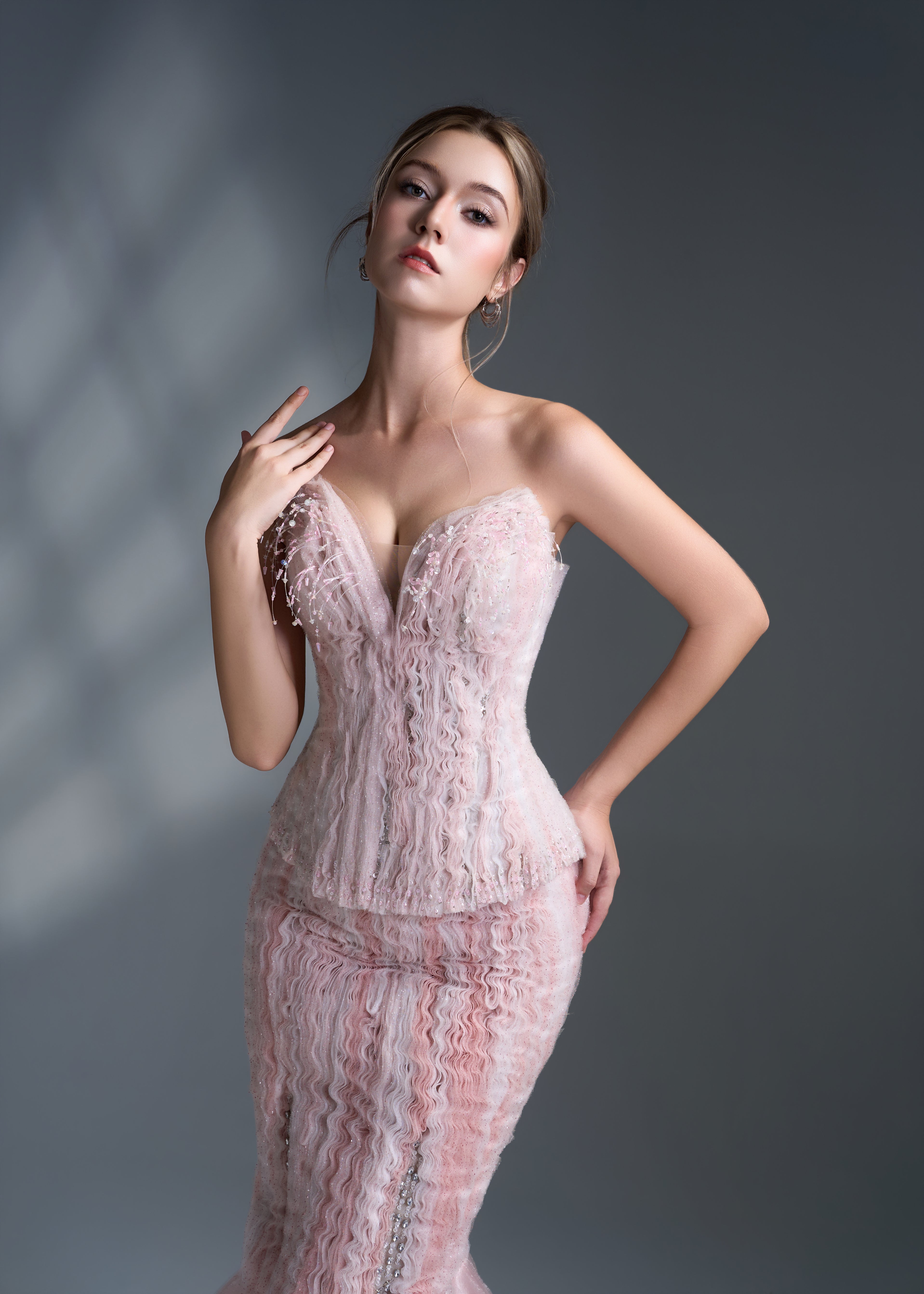 Rosé Ripple Corset Set