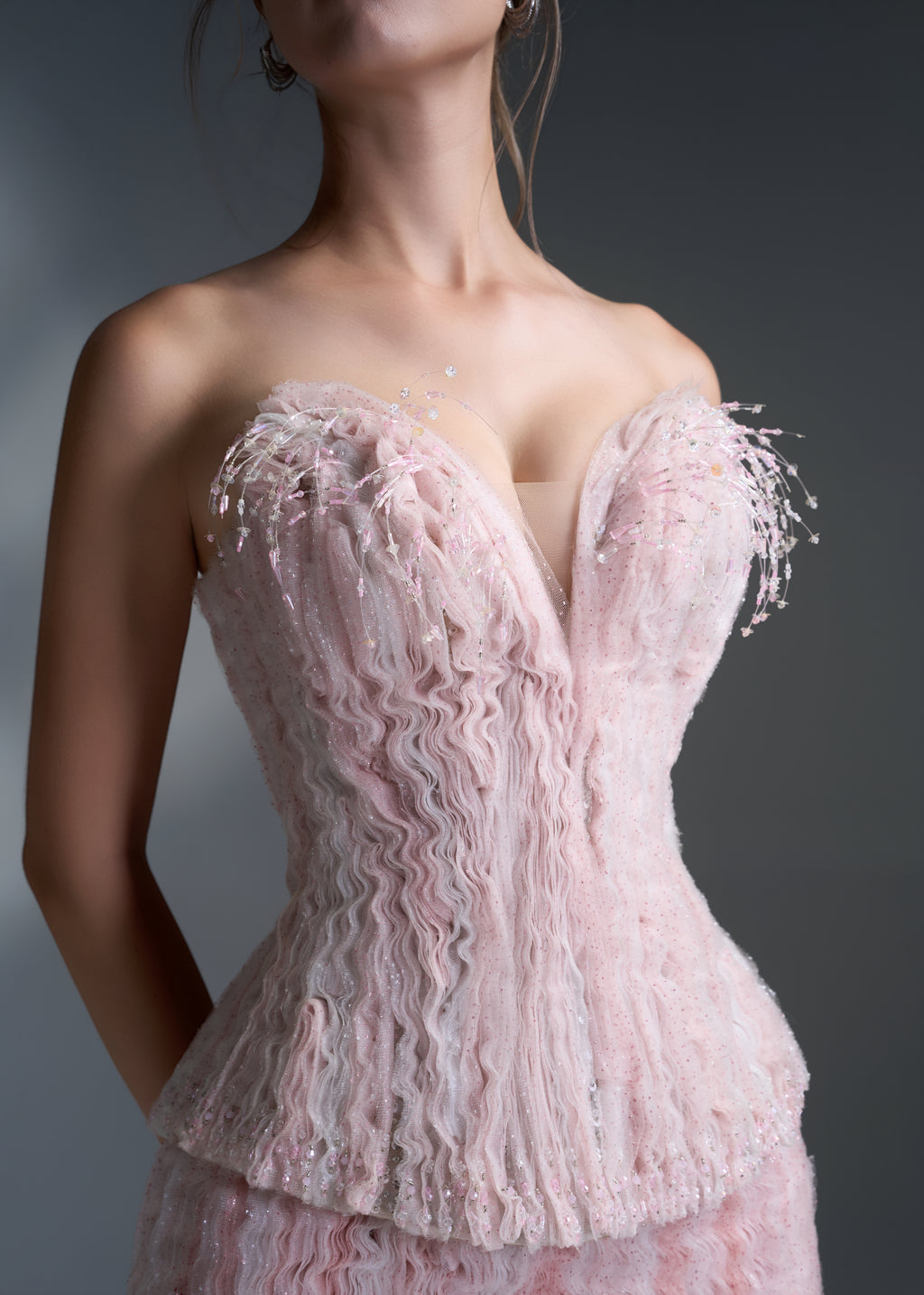 Rosé Ripple Corset Set
