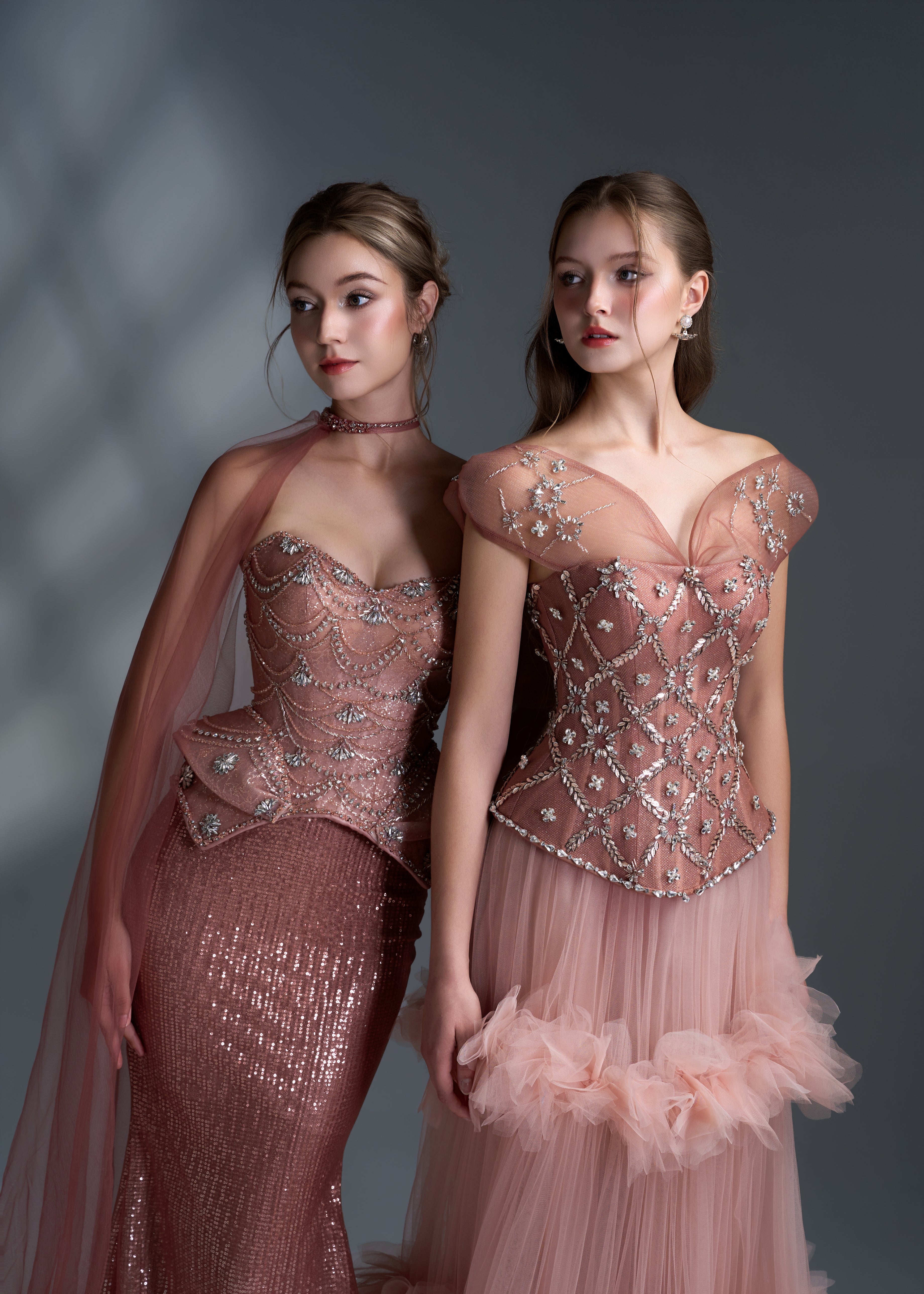 Dusty Rose Crystal Corset
